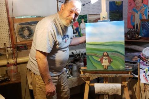 Flat Jesus with Artist Art Lee