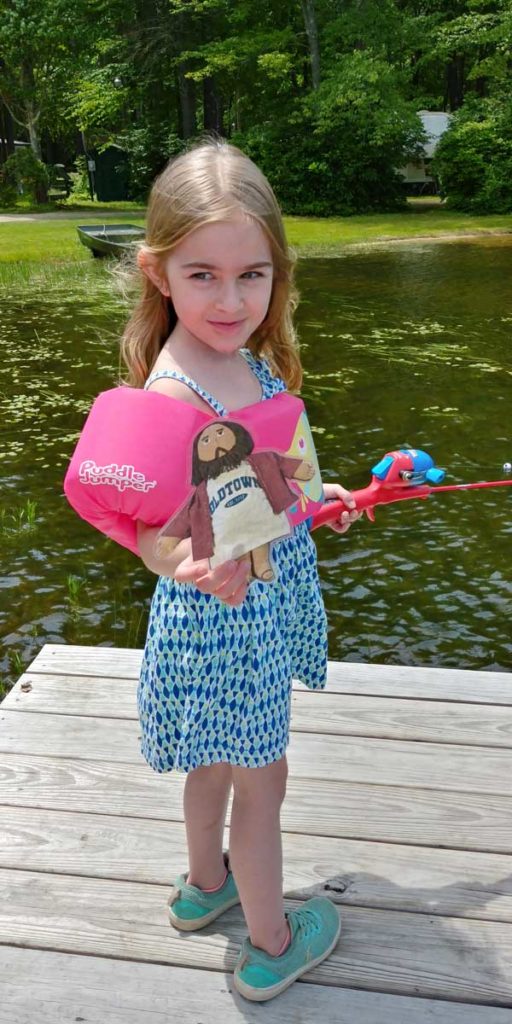Flat Jesus Fishing in NH with Kate