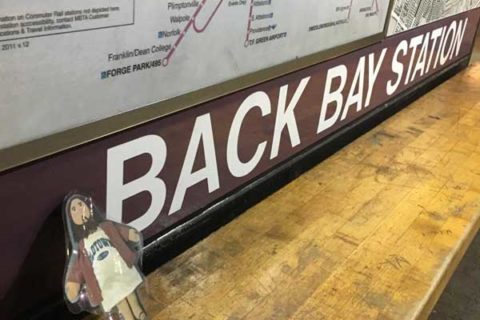 Flat Jesus at Back Bay Station
