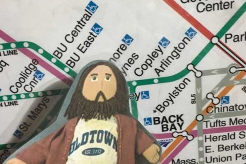 Flat Jesus Finds His Way on the T
