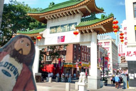 Flat Jesus in Chinatown
